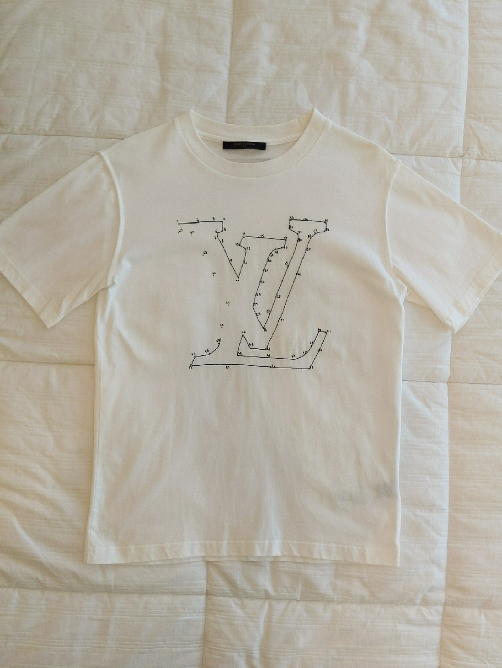 Embroidered White T-Shirt, Made in Italy - XS